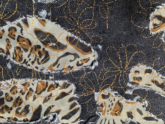 Leopard print clearance denim fabric